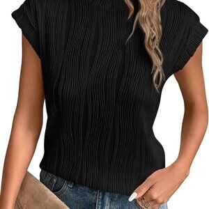 Blouses for Women Dressy Casual 2025 Summer Cute Cap Sleeve Business Office Tops